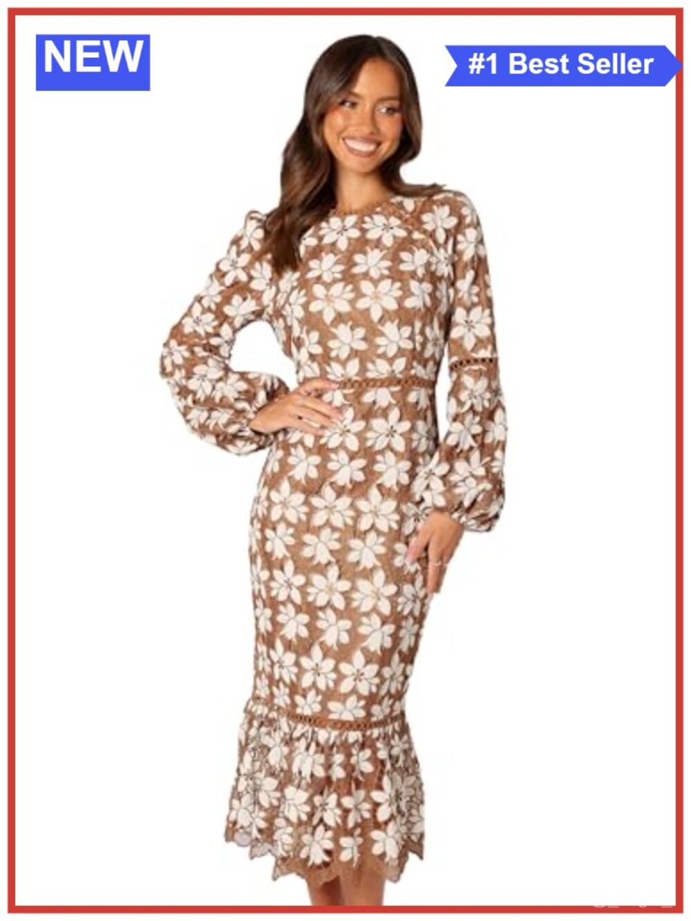 Petal & Pup Pierre Long Sleeve Lace Maxi Dress